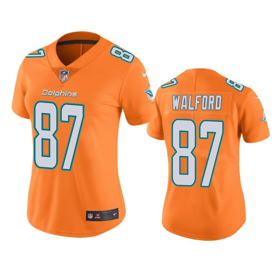 Clive Walford Dolphins Orange Color Rush Limited Jersey