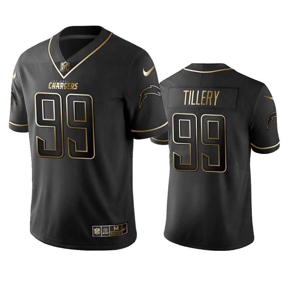 Chargers Jerry Tillery Black Golden Edition Jersey