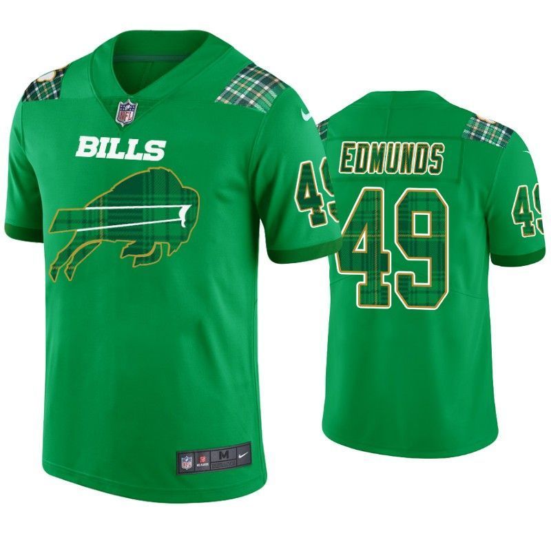 Buffalo Bills #49 Tremaine Edmunds Kelly Green St. Patrick's Day Jersey - Men