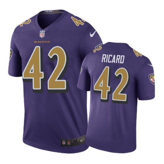 Baltimore Ravens #42 Patrick Ricard  color rush Purple Jersey