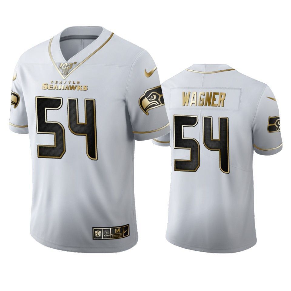 Bobby Wagner Seahawks White 100th Season Golden Edition Jersey
