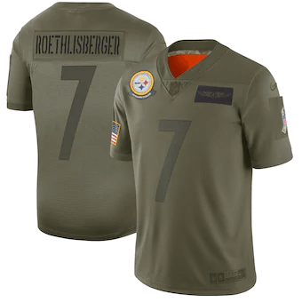 Ben Roethlisberger Pittsburgh Steelers  2019 Salute to Service Limited Jersey - Olive