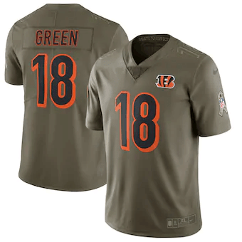 A.J. Green Cincinnati Bengals  Salute To Service Limited Jersey - Olive