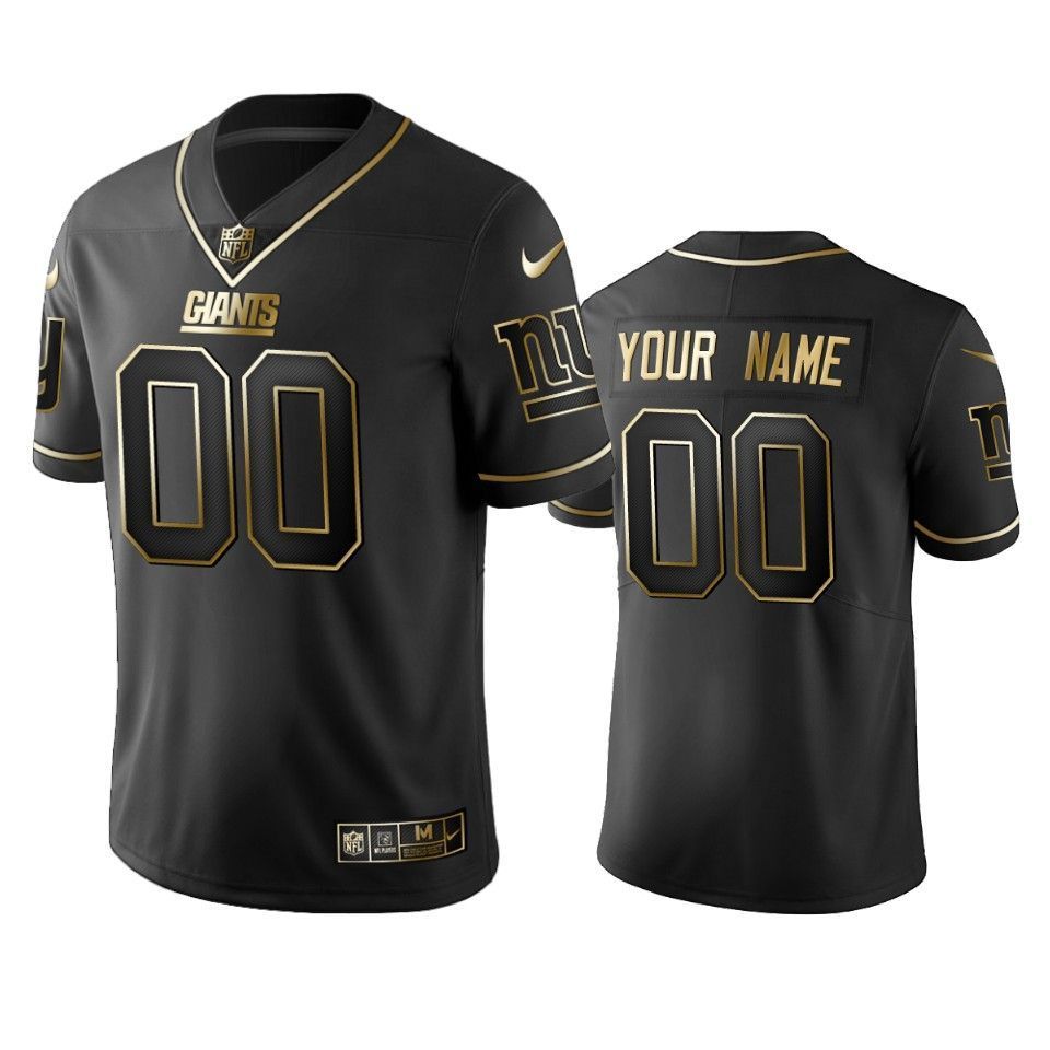 2019 New York Giants Custom Black Golden Edition Vapor Untouchable Limited Jersey - Men's