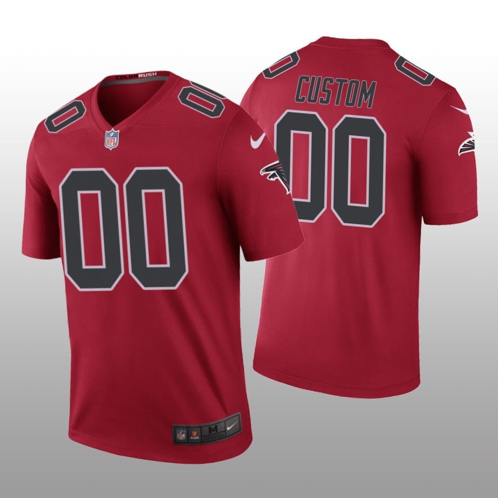 Atlanta Falcons # Custom  color rush Red Jersey