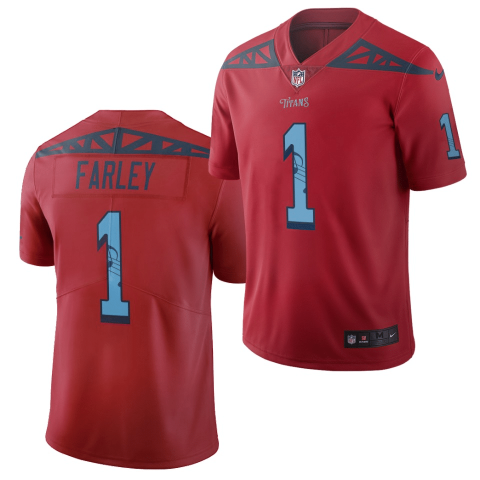 Caleb Farley Tennessee Titans 2021 NFL Draft City Edition Jersey - Red