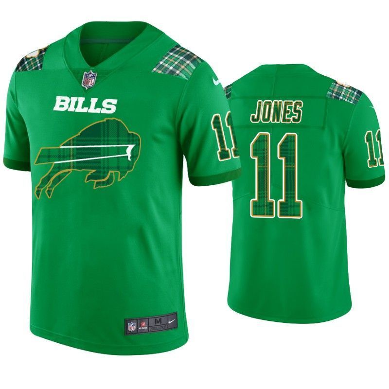 Buffalo Bills #11 Zay Jones Kelly Green St. Patrick's Day Jersey - Men