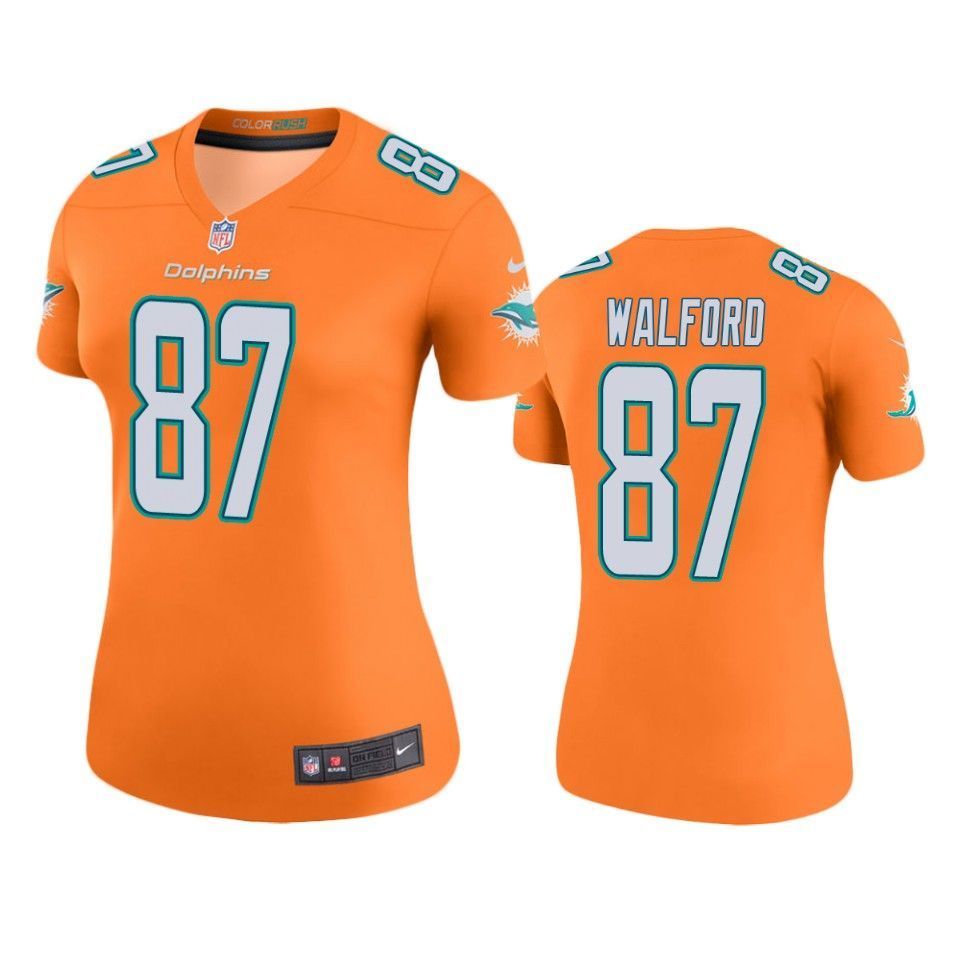 Clive Walford Dolphins Orange Color Rush Legend Jersey