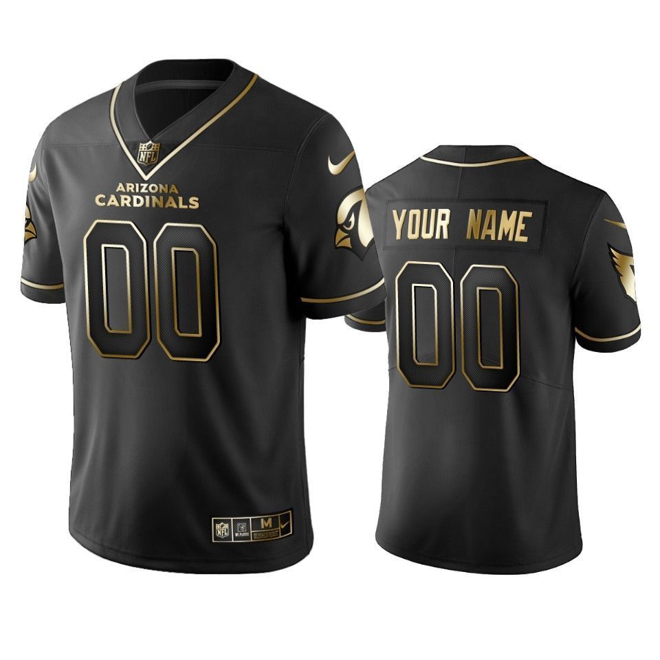 2019 Arizona Cardinals Custom Black Golden Edition Vapor Untouchable Limited Jersey - Men's