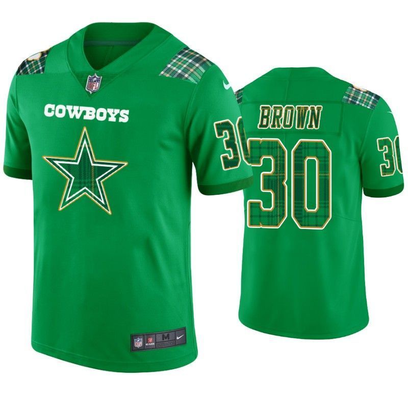 Anthony Brown Dallas Cowboys #30 Jersey St. Patrick's Day Kelly Green Lucky - Men