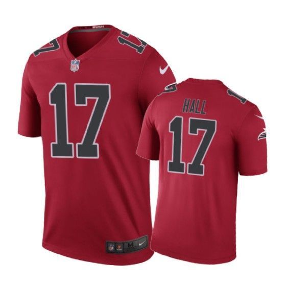Atlanta Falcons #17 Marvin Hall  color rush Red Jersey