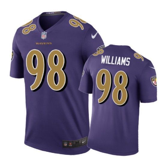 Baltimore Ravens #98 Brandon Williams  color rush Purple Jersey