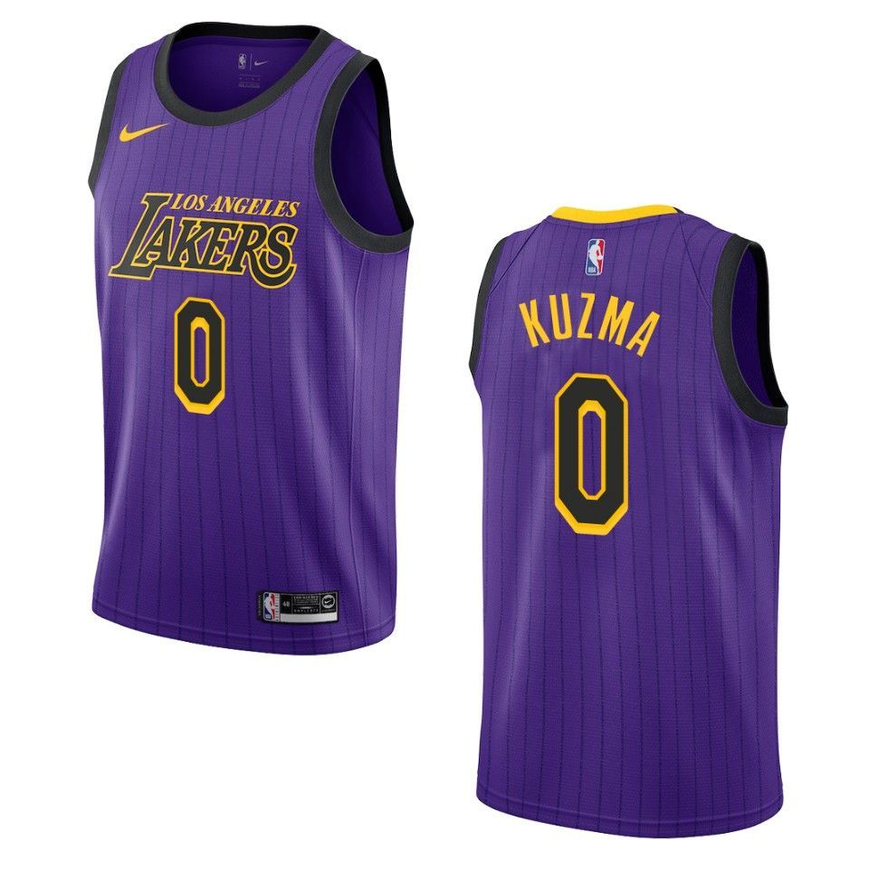 2019-20 Men Los Angeles Lakers #0 Kyle Kuzma City Edition Swingman Jersey - Purple