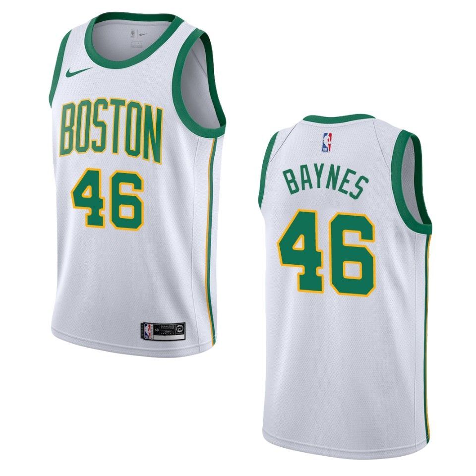 2019-20 Men Boston Celtics #46 Aron Baynes City Swingman Jersey - White