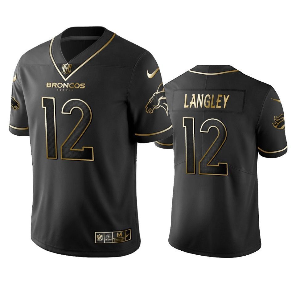 Brendan Langley Broncos Black Golden Edition Vapor Limited Jersey