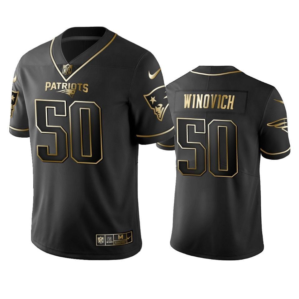 Chase Winovich Patriots Black Golden Edition Jersey