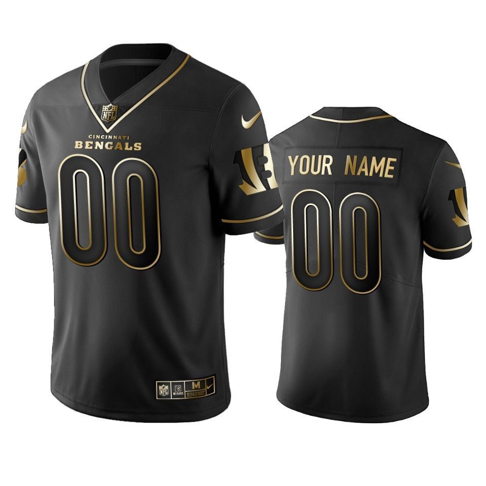 2019 Cincinnati Bengals Custom Black Golden Edition Vapor Untouchable Limited Jersey - Men's