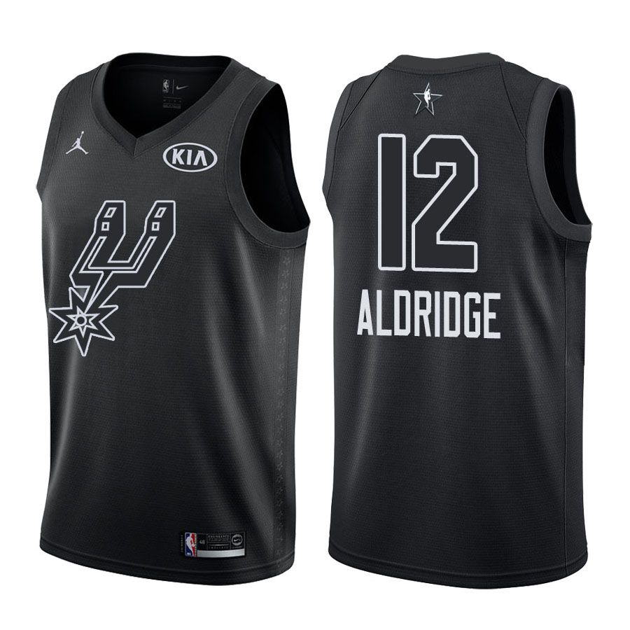 2018 All-Star Spurs Male LaMarcus Aldridge #12 Black Jersey
