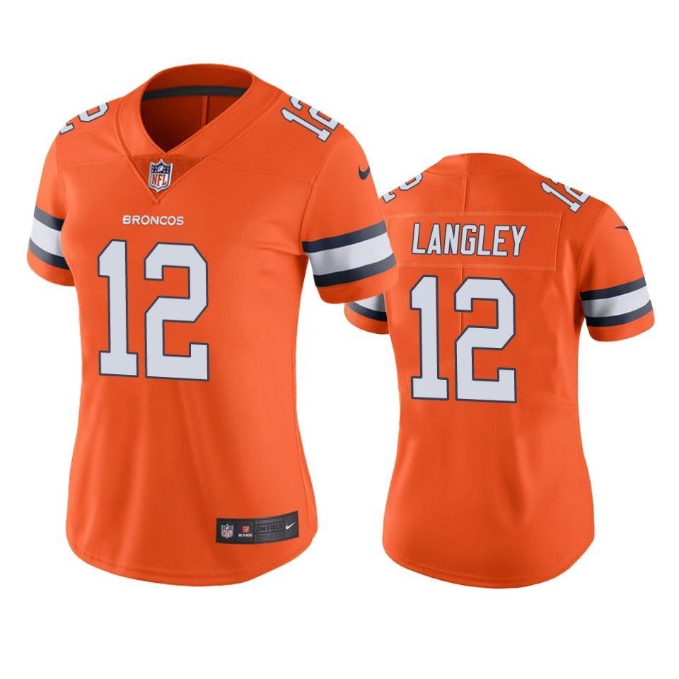 Brendan Langley Broncos Orange Color Rush Legend Jersey