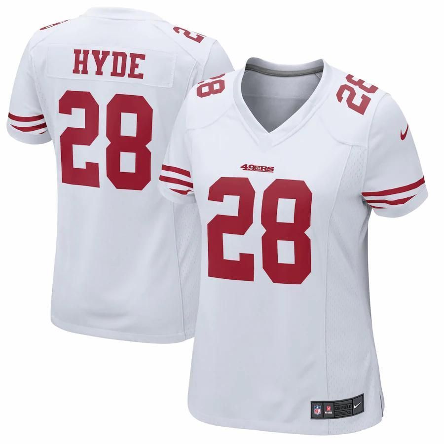 Carlos Hyde San Francisco 49ers  Women's Game Jersey - White