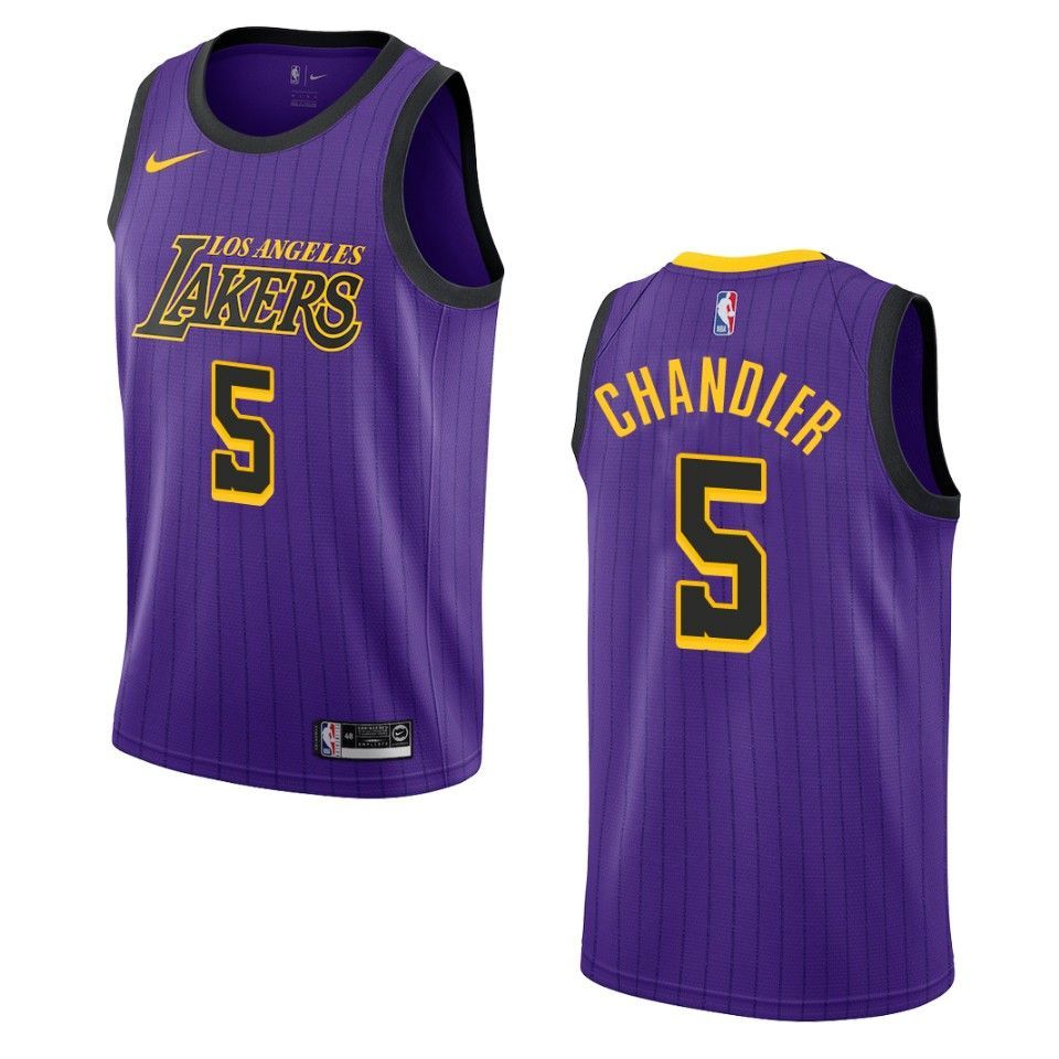 2019-20 Men Los Angeles Lakers #5 Tyson Chandler City Edition Swingman Jersey - Purple