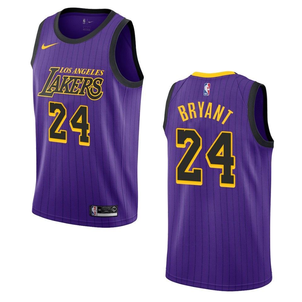 2019-20 Men Los Angeles Lakers #24 Kobe Bryant City Edition Swingman Jersey - Purple