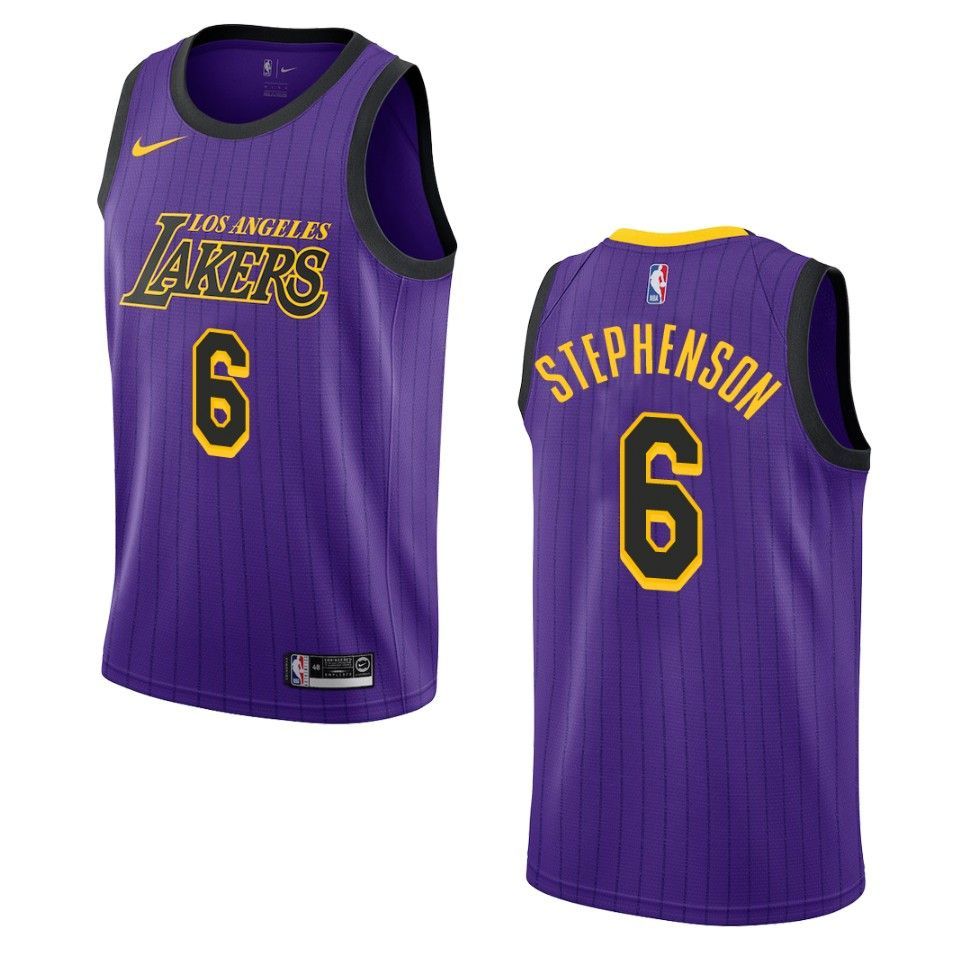 2019-20 Men Los Angeles Lakers #6 Lance Stephenson City Edition Swingman Jersey - Purple