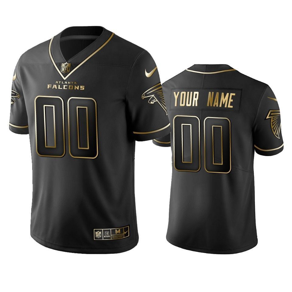 2019 Atlanta Falcons Custom Black Golden Edition Vapor Untouchable Limited Jersey - Men's