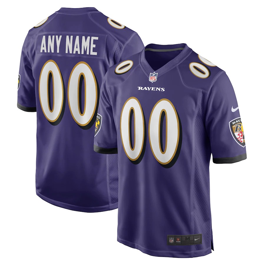 Baltimore Ravens #00 Custom  color rush Purple Jersey