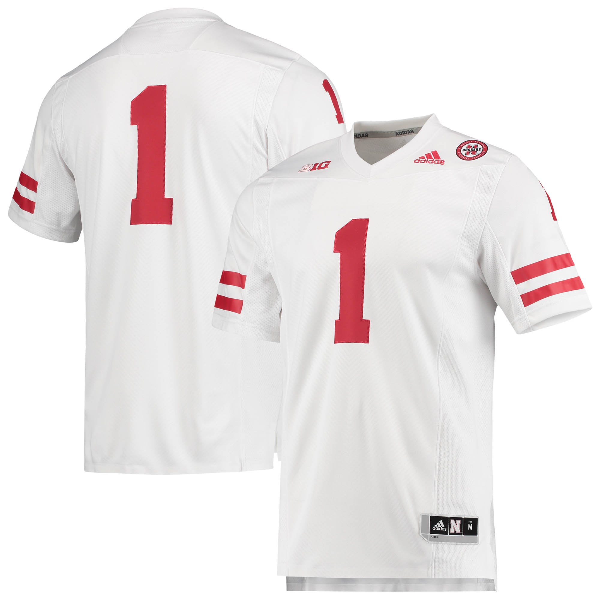 #1 Nebraska Huskers   Team Premier  Football Shirts Jersey - White For Youth Women Men