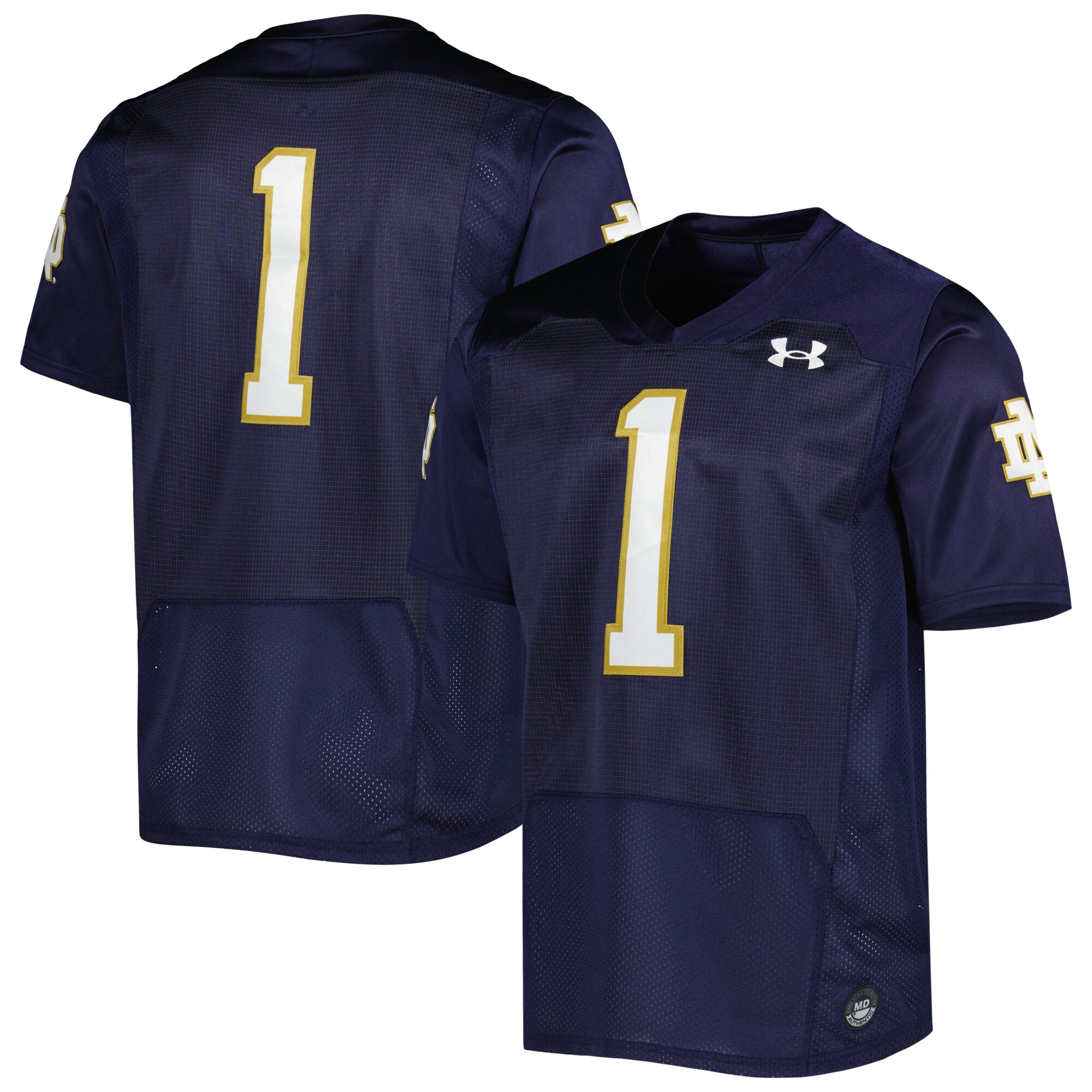 #1 Notre Dame Fighting Irish Under Armour Premier Limited Jersey - Navy For Youth Women Men