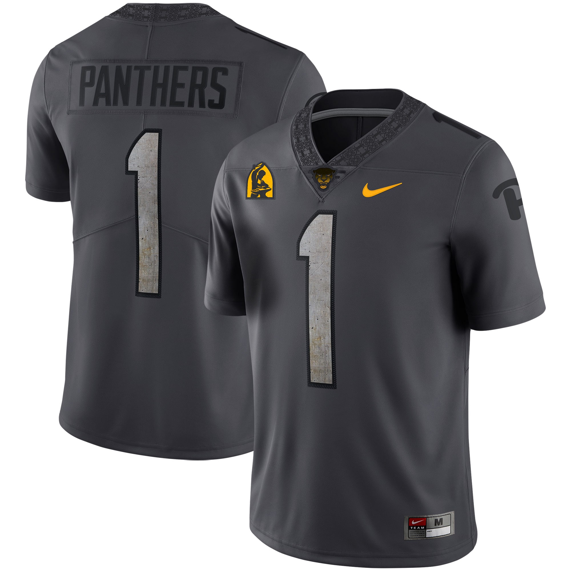 #1 Pitt Panthers Alternate Limited Jersey - Anthracite For Youth Women Men