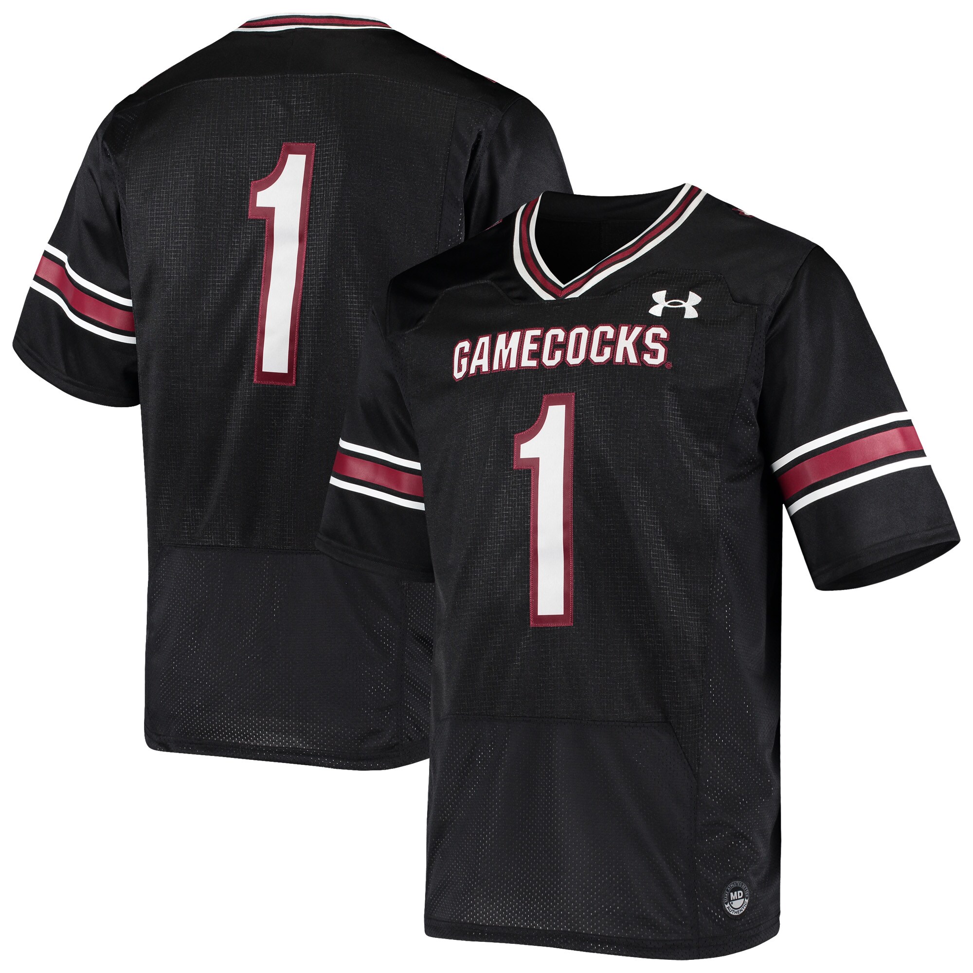 #1 South Carolina Gamecocks Under Armour Premiere  Football Shirts Jersey - Black For Youth Women Men
