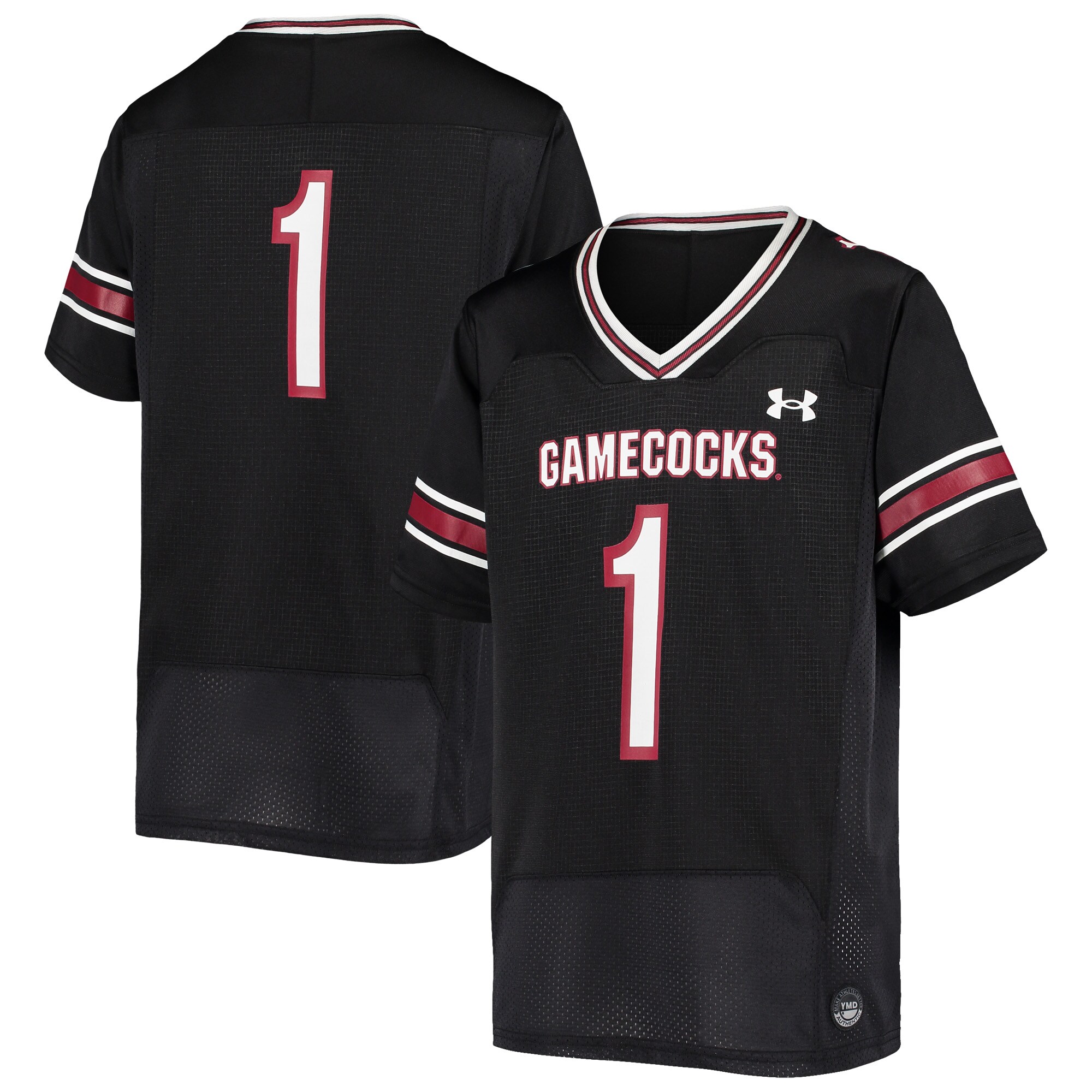 #1 South Carolina Gamecocks Under Armour Youth Replica  Football Shirts Jersey - Black For Youth Women Men