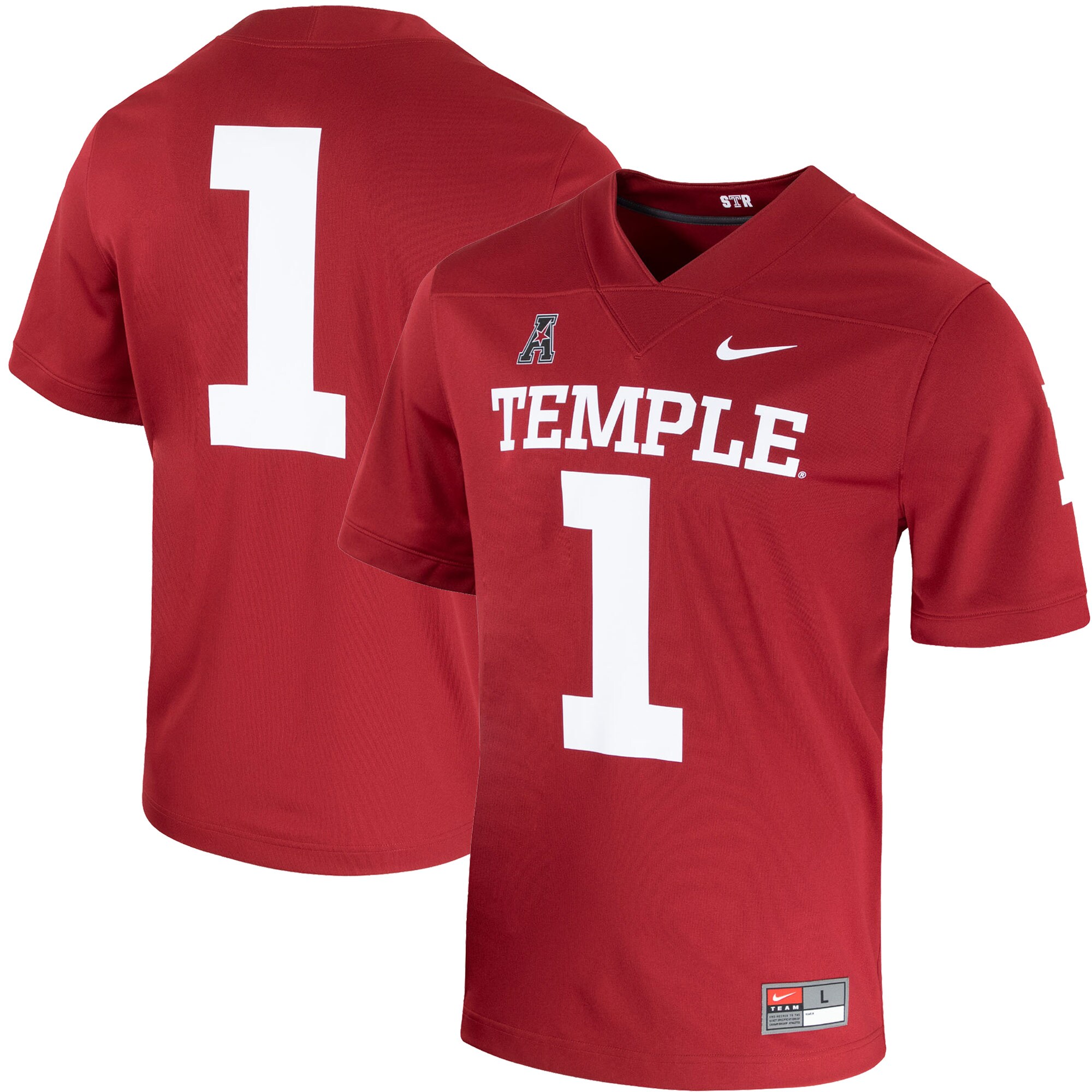 #1 Temple Owls  Football Shirts Jersey - Cherry For Youth Women Men