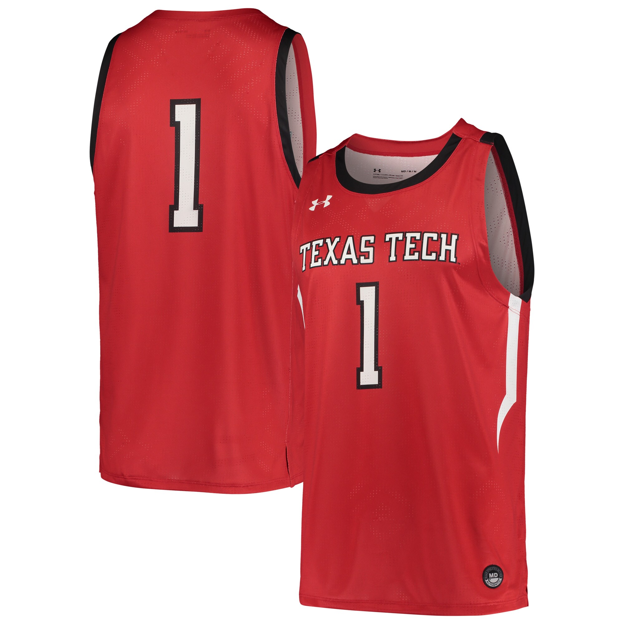 #1 Texas Tech Red Raiders Under Armour College Replica Basketball Jersey - Red For Youth Women Men