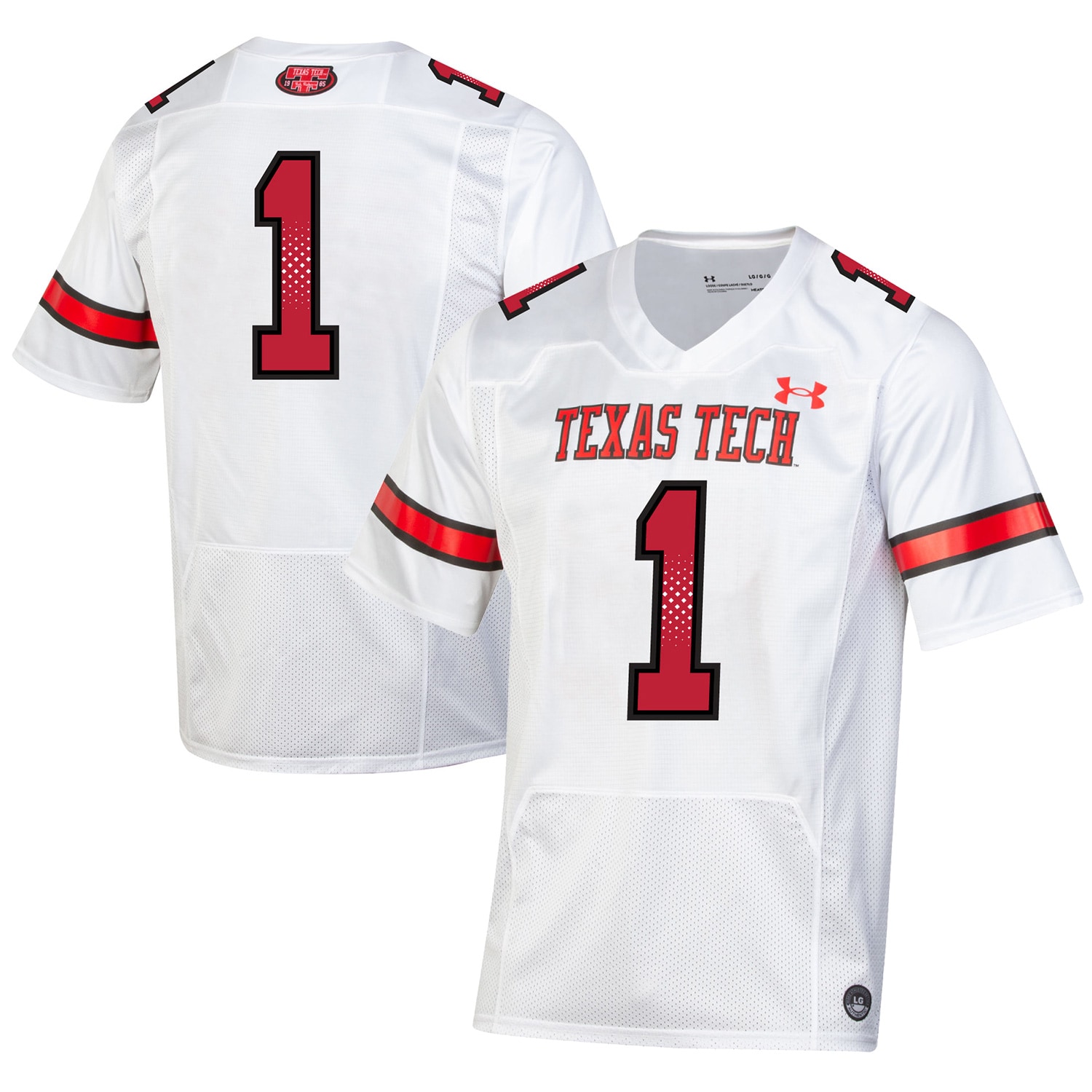 #1 Texas Tech Red Raiders Under Armour Throwback Replica Jersey - White For Youth Women Men
