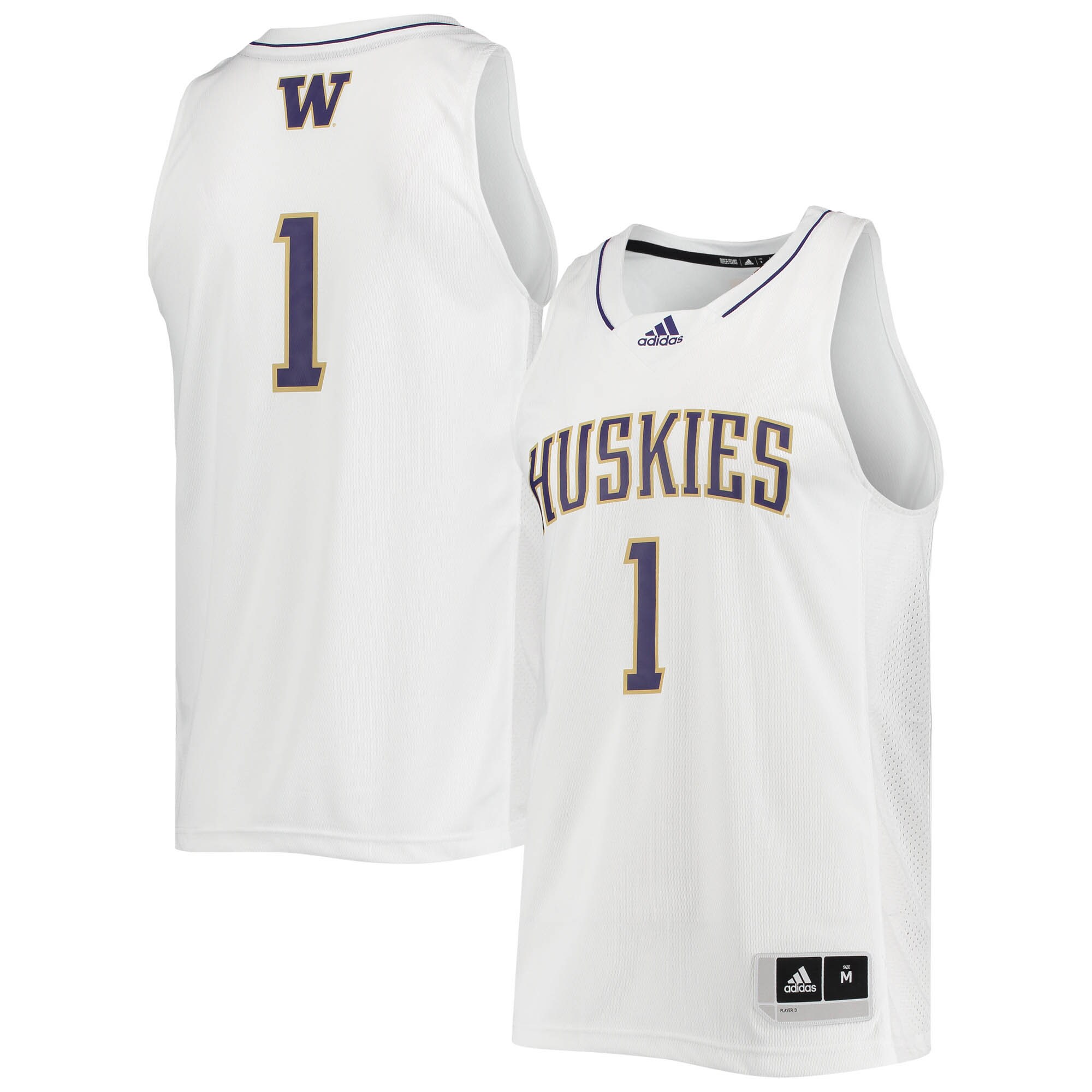 #1 Washington Huskies   Swingman Basketball Jersey - White For Youth Women Men