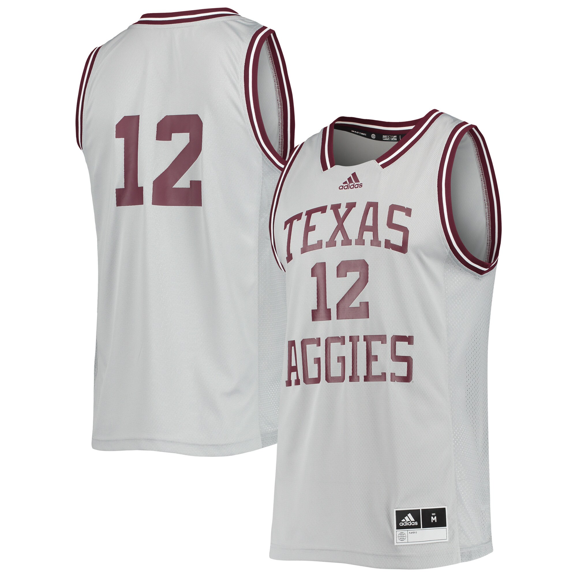#12 Texas A&M Aggies   Reverse Retro Jersey - Gray For Youth Women Men