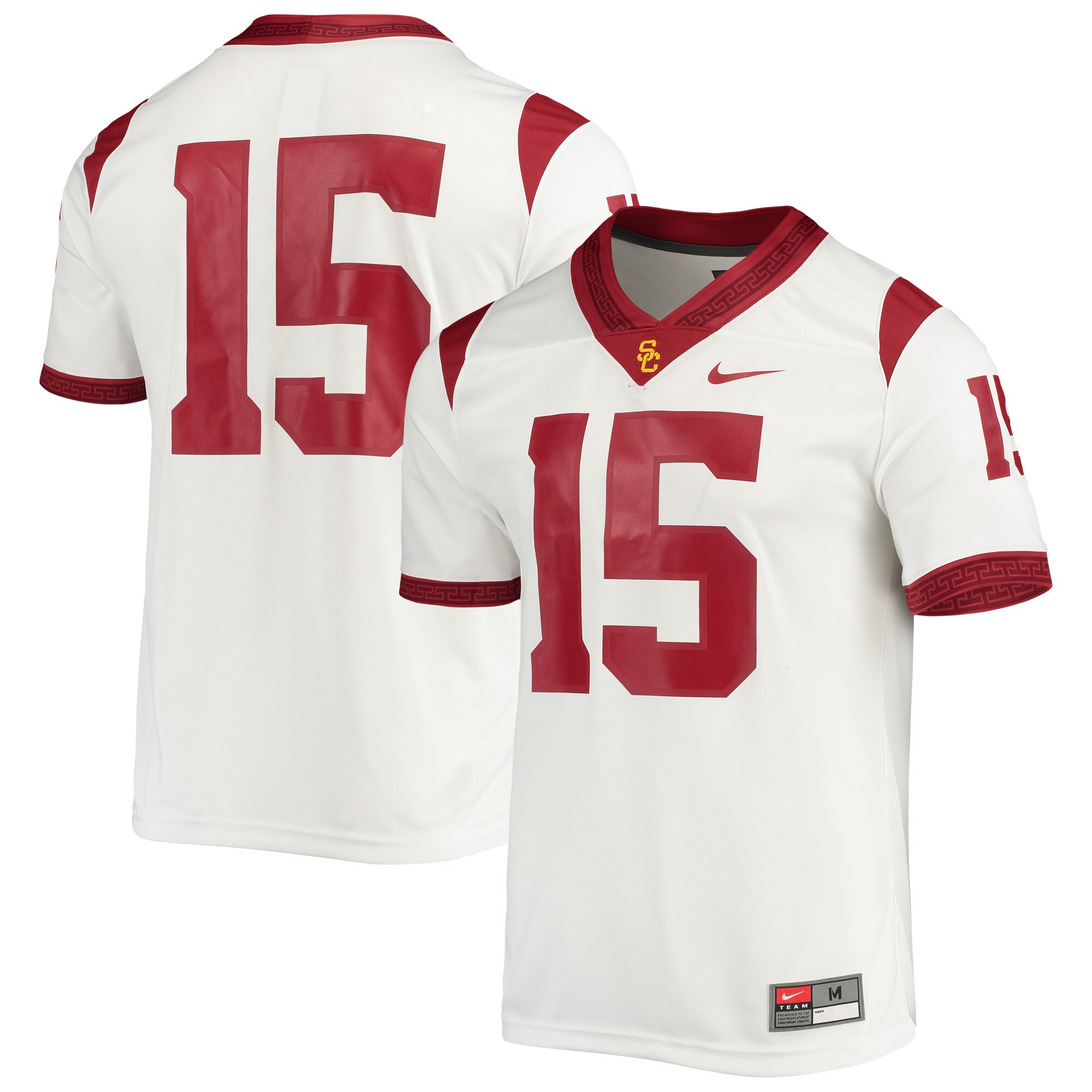 #15 Usc Trojans Game Jersey - White For Youth Women Men