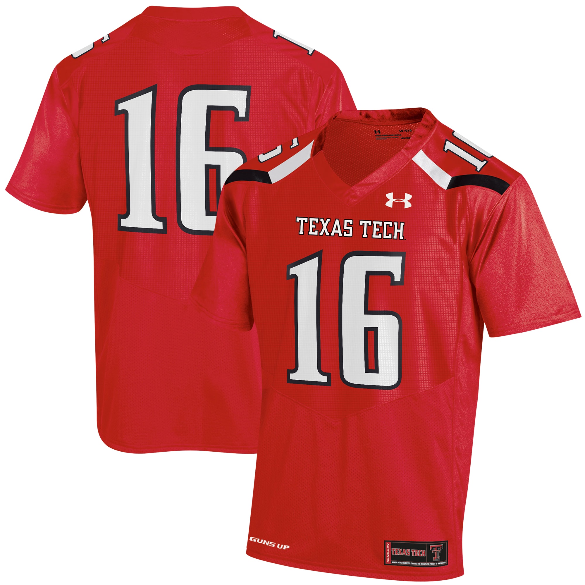 #16 Texas Tech Red Raiders Under Armour Replica Jersey - Red For Youth Women Men