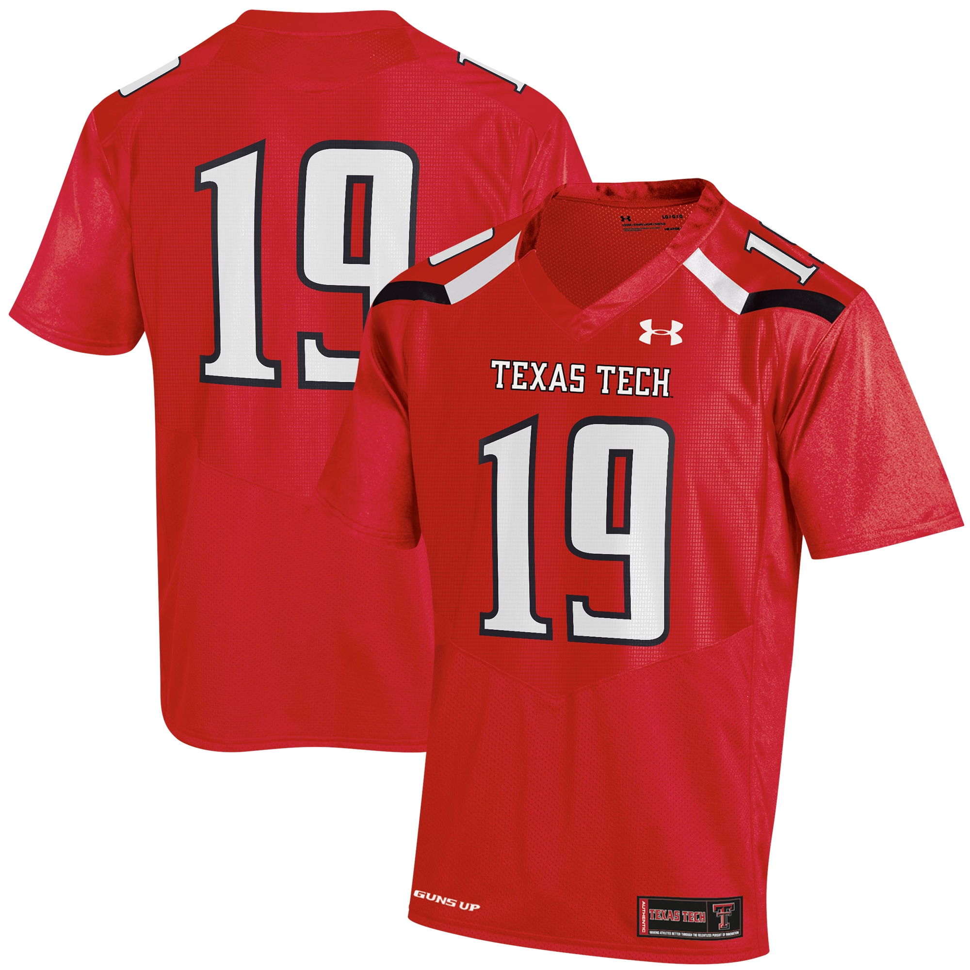 #19 Texas Tech Red Raiders Under Armour Replica Jersey - Red For Youth Women Men