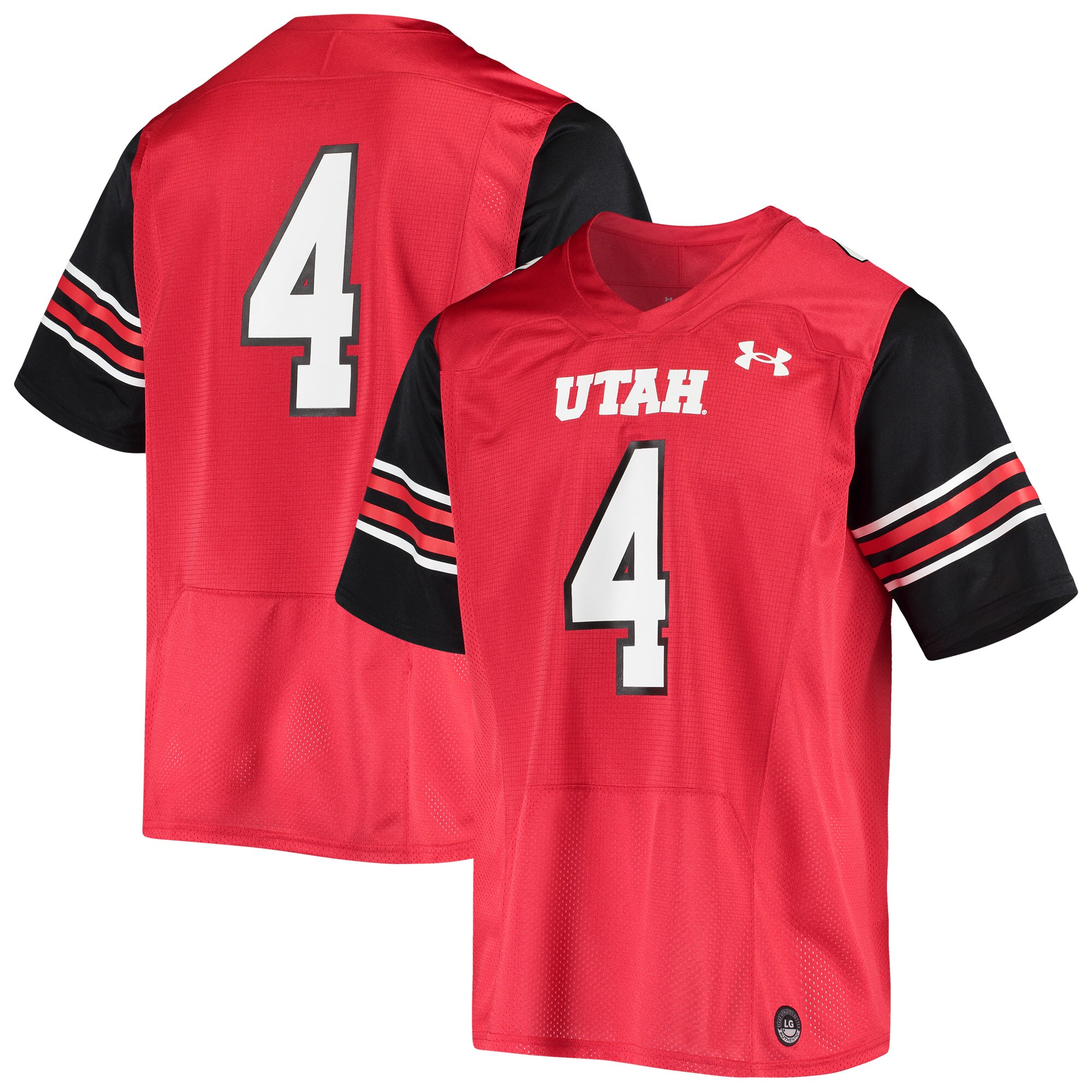 #4 Utah Utes Under Armour Logo Replica  Football Shirts Jersey - Red For Youth Women Men