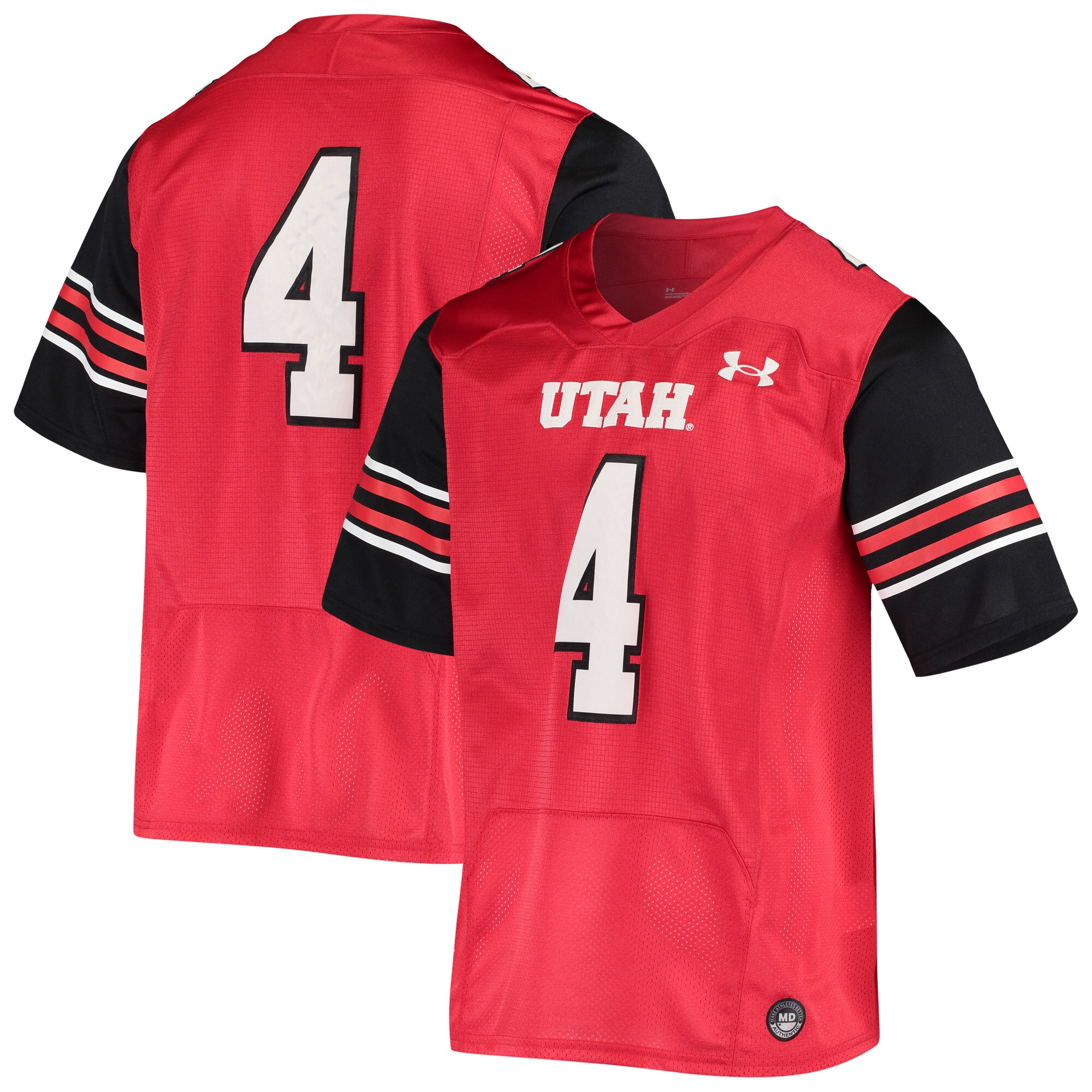 #4 Utah Utes Under Armour Premiere  Football Shirts Jersey - Red For Youth Women Men