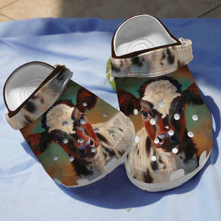 A Realistic Cow Cattle Clogs Crocss Shoes Gifts For Men Women