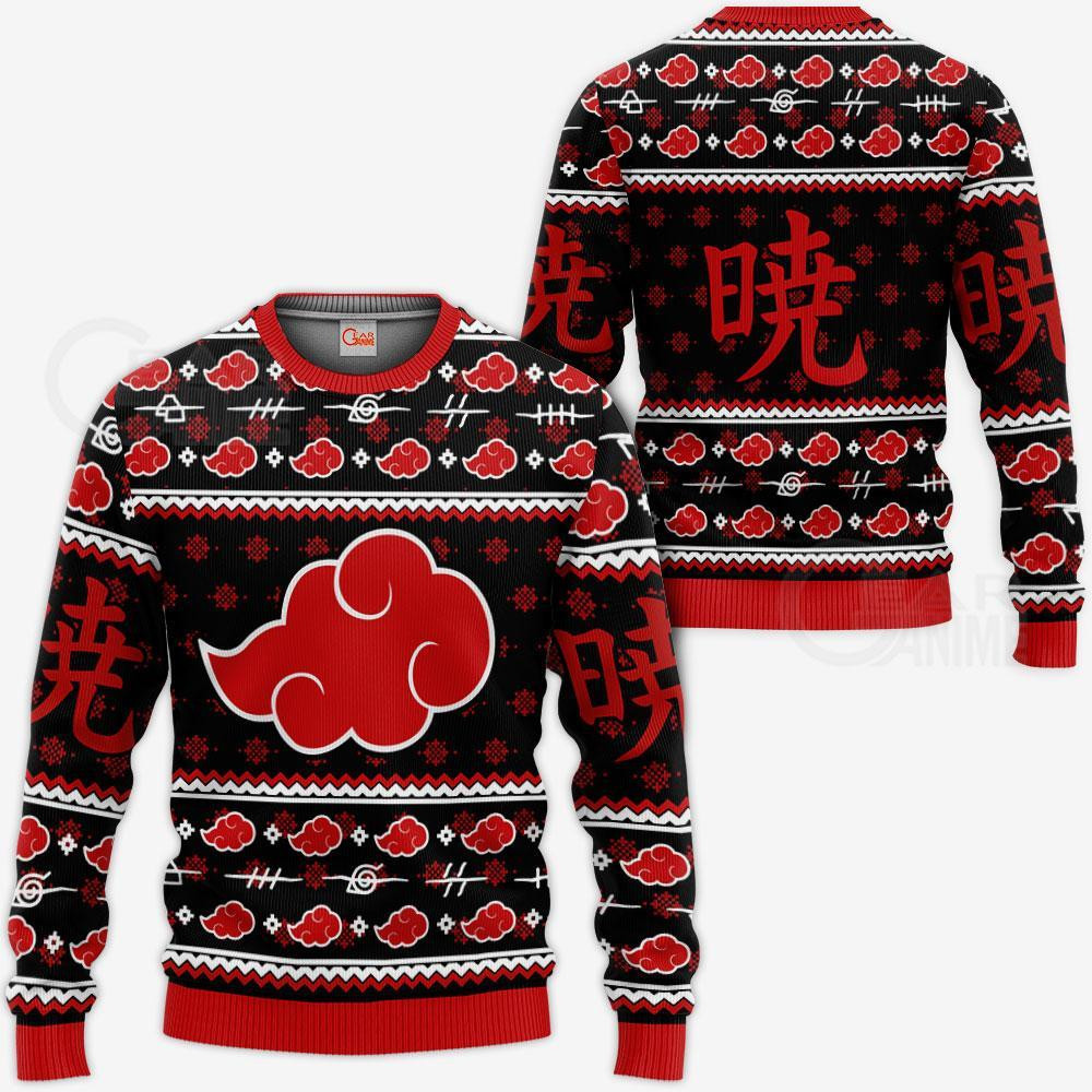 Akatsuki Ugly Christmas Sweater Anime Custom Xmas Gift VA10 Kid Youth Women Zip Men