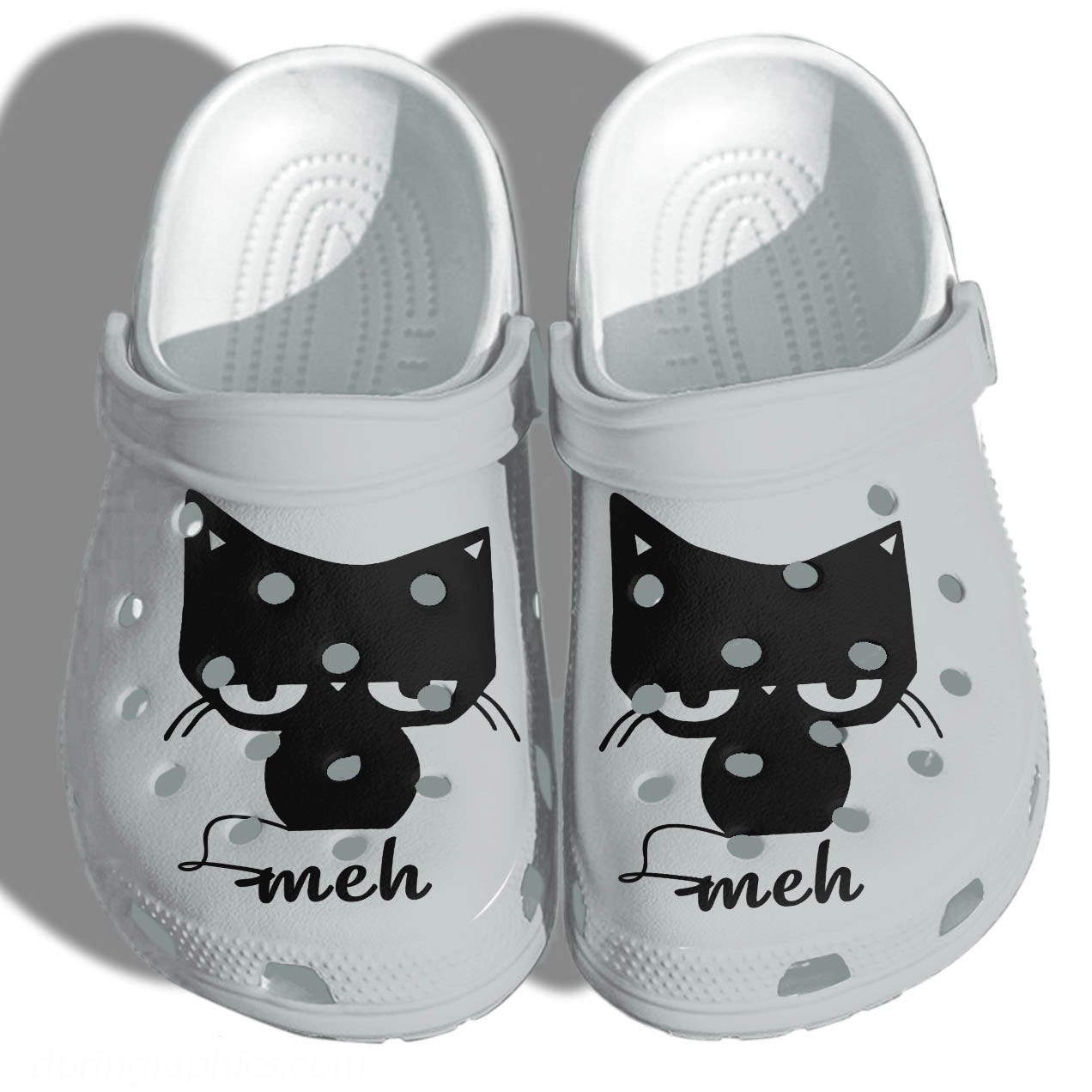 Anime Black Cat Meh Meh Funny Outdoor Crocss Shoes Clogs - Cat Cute Love Custom Crocss Shoes Clogs Gifts