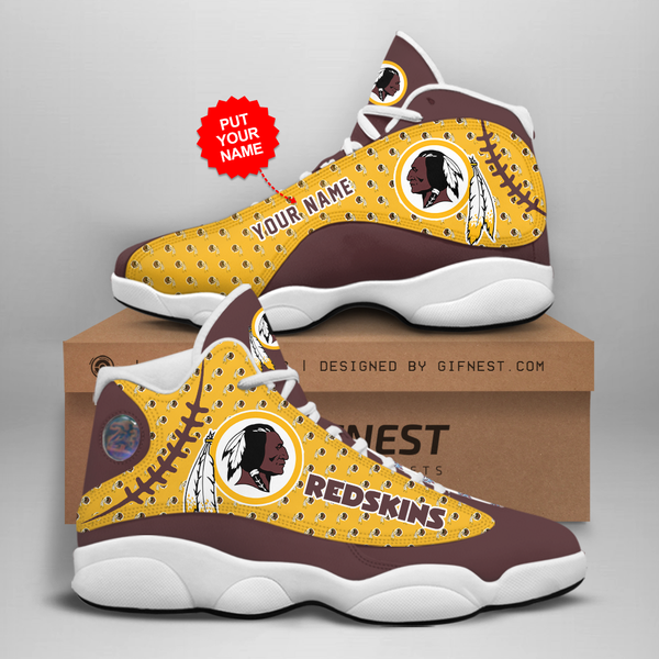 Buy NFL Washington Redskins Custom Name AJ13 Shoes V4