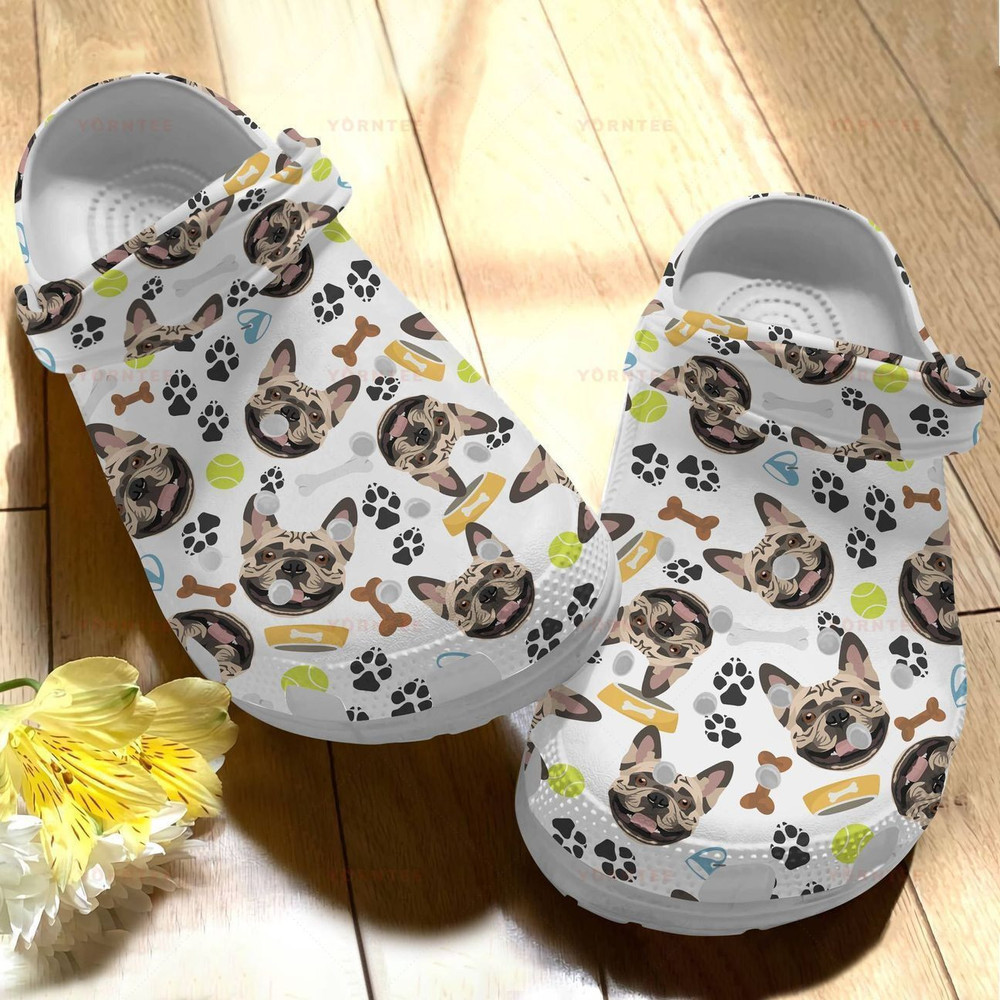 Cute French Bulldog Fashion Style Gift For Lover Rubber clog Crocss Shoes