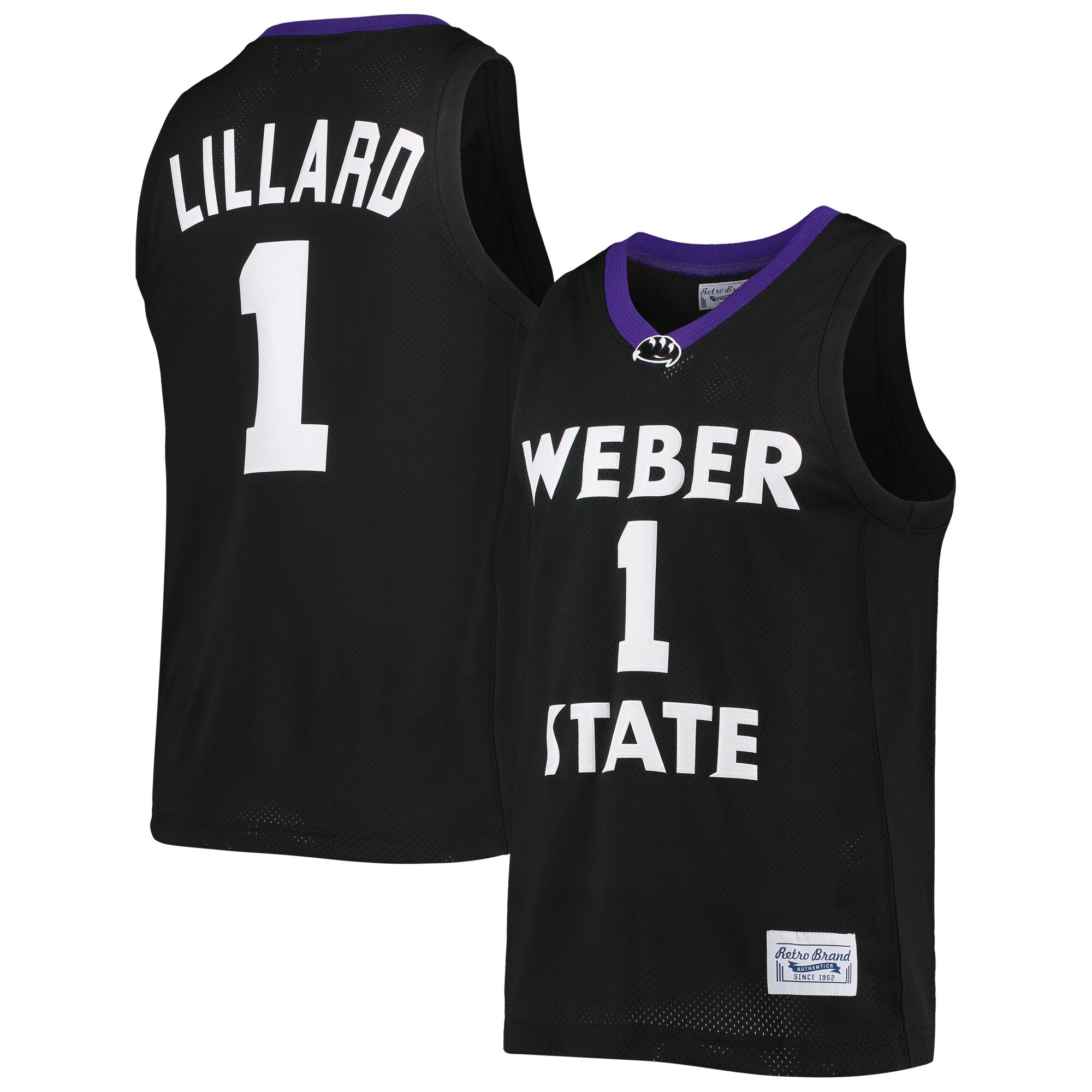 Damian Lillard Weber State Wildcats Original Retro Brand Alumni Commemorative Classic Basketball Jersey - Black For Youth Women Men